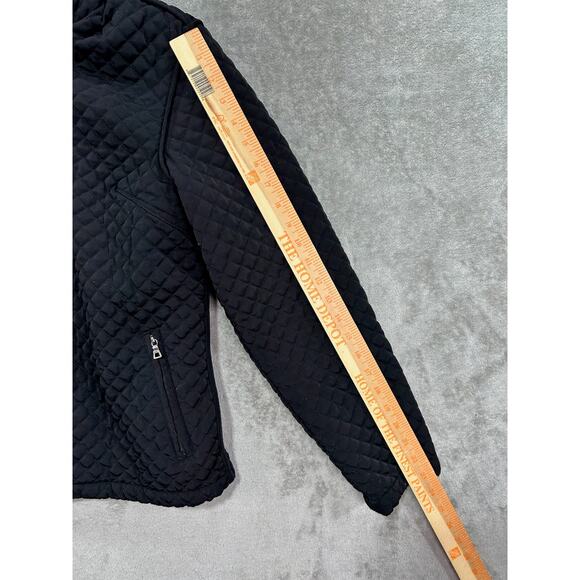 Esprit Jacket Womens Small Black Quilted Hooded Fleece Lined Coat Pockets - Picture 5 of 9